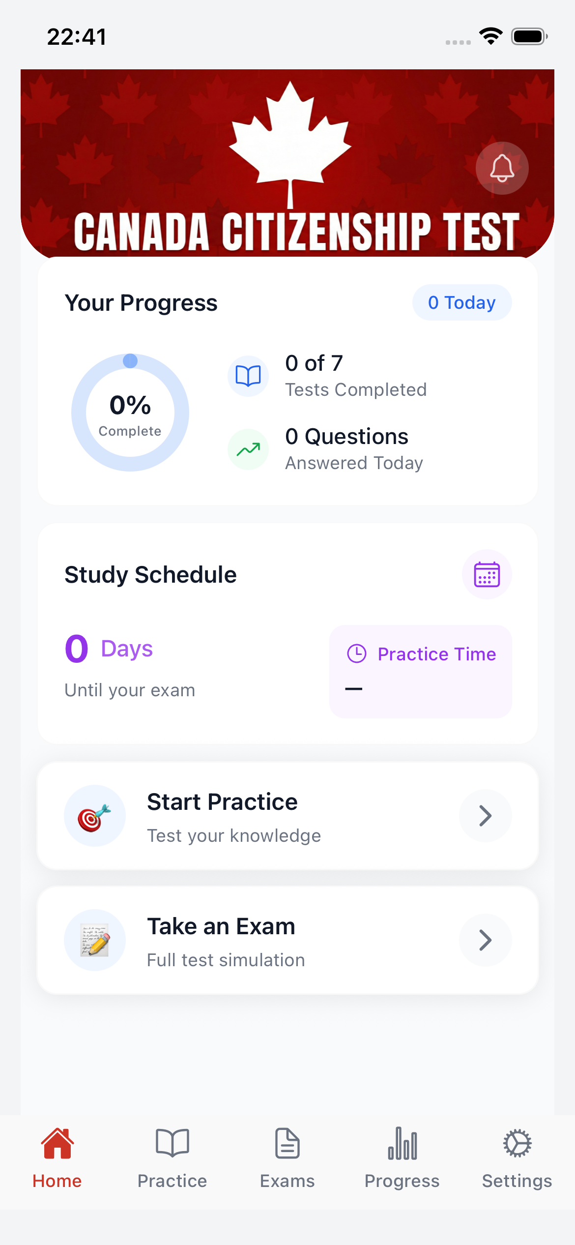 Canada Citizenship Test App Screenshot